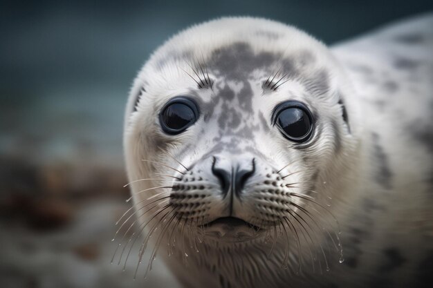 Bebé foca riendo en la playa