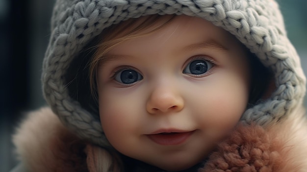 bebê fofo sorrindo foto realista feita por IA generativa