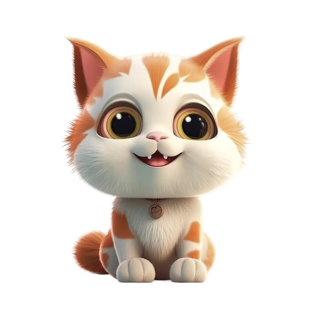 Bebê fofo sorrindo gato Fundo transparente isolado AI