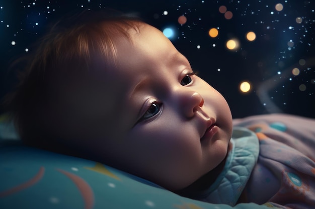 Bebé noche sueños dormir Suave recién nacido Generar Ai