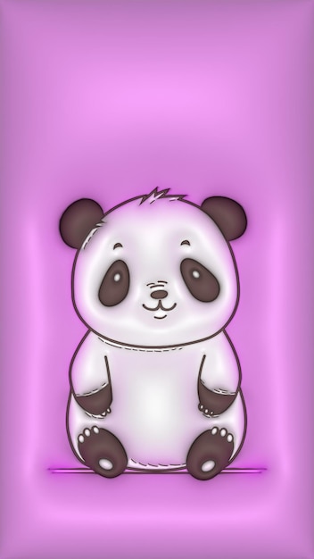 El bebé panda es lindo con un fondo suave y convexo.