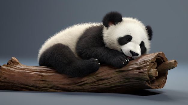 Bebê panda gigante adormecido IA generativa