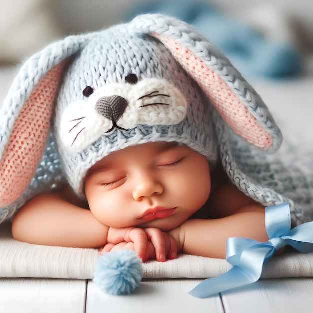un bebé recién nacido lindo durmiendo