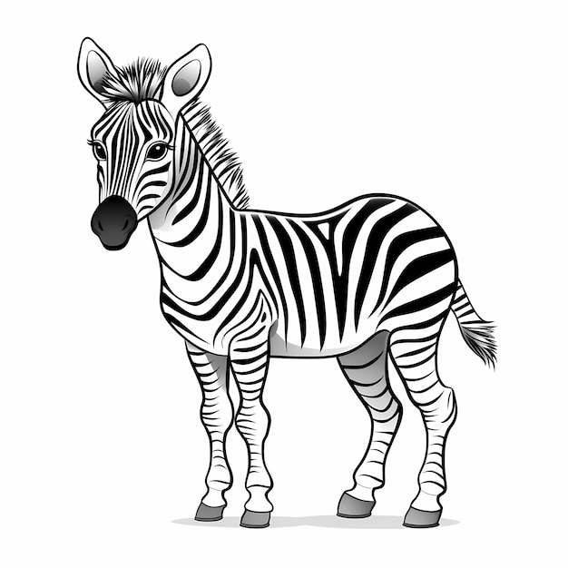 bebê simples zebra animal livro para colorir em tons de cinza claro