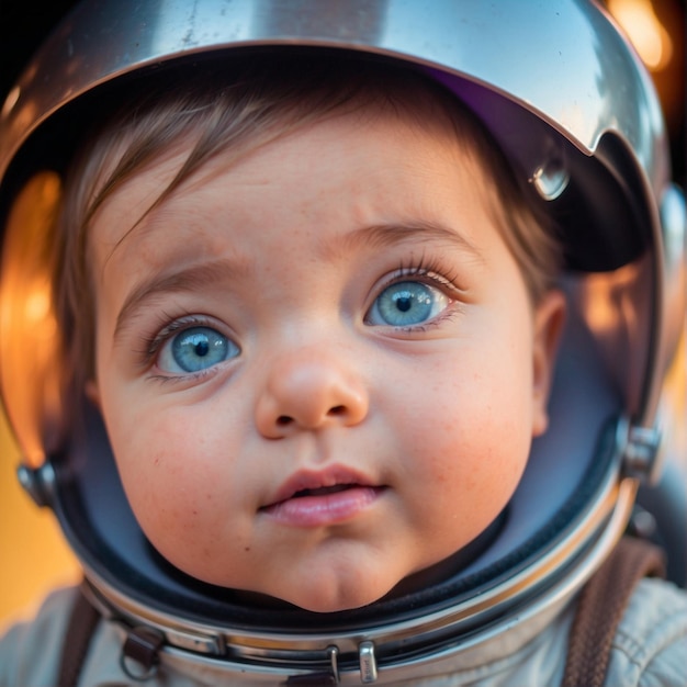 Bebé solo en el espacio exterior