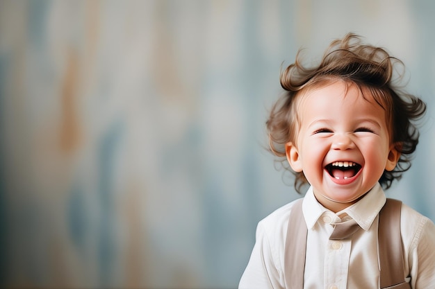 Foto un bebé sonriente adorable con ojos azules un bebé adorable sonriente con ojos azulados