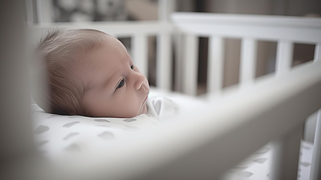 Un bebé tranquilo durmiendo en la cuna