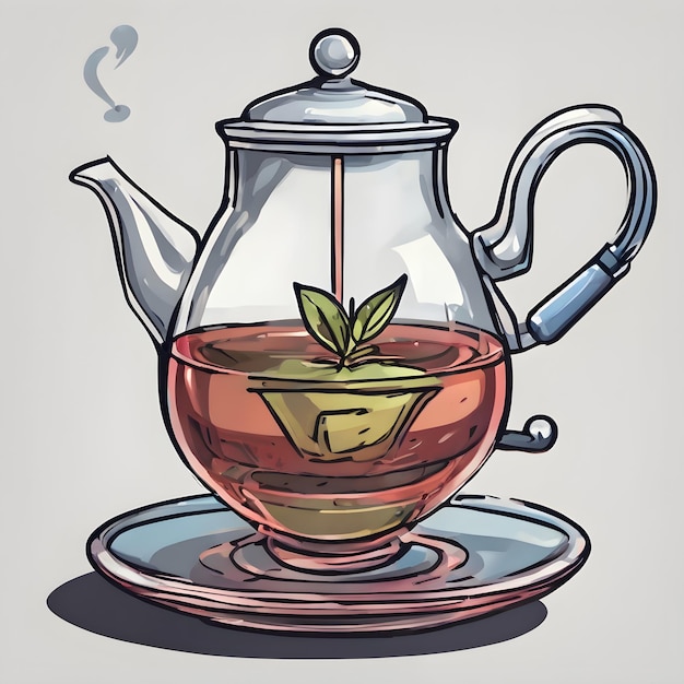 Beber té icono de dibujos animados muy genial