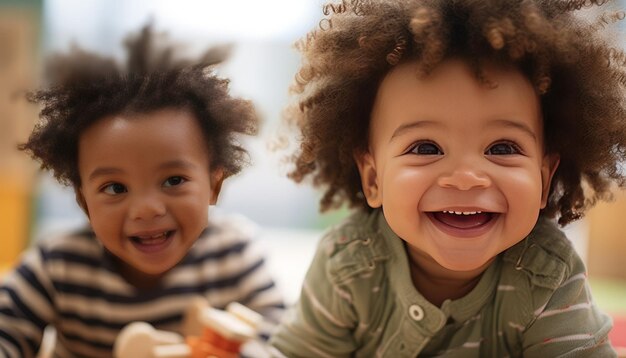 Bebés afroamericanos y caucásicos se unen en la guardería