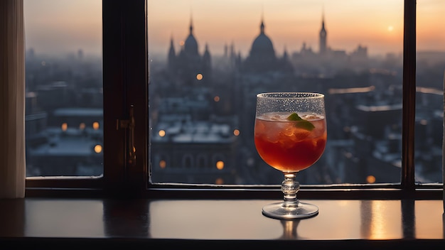 Foto una bebida está al lado de un vaso con una pajita en él