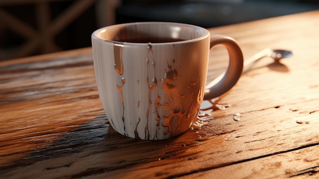 Bebida de café caliente en una taza Imagen generada por IA