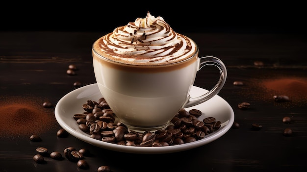 Bebida de café con leche de crema mocha