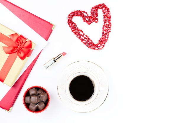 Bebida de café de San Valentín, caja de regalo, dulces