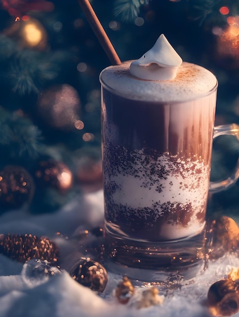 Bebida de chocolate de Navidad