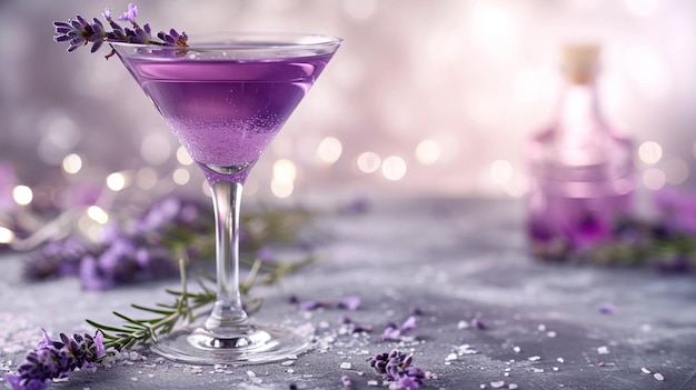 Bebida de cóctel de martini de lavanda