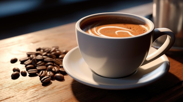 Bebida de café quente em uma caneca Imagem gerada por IA