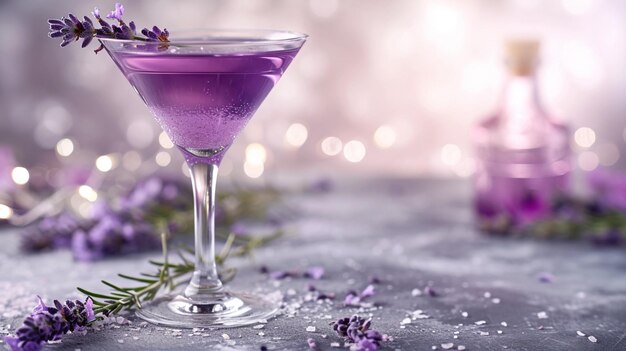 Bebida de coquetel de martini de lavanda