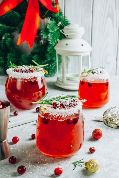 Bebida de cranberry para o natal