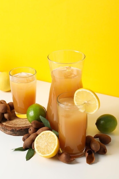 Bebida doce fresca suco de tamarindo bebida saborosa para refrescar