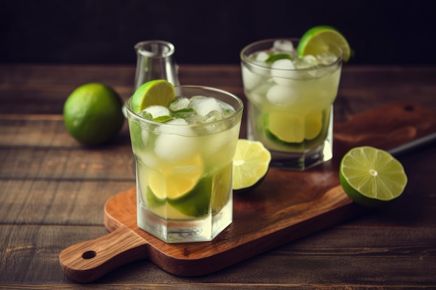 Bebida Dulce y Refrescante Cóctel Caipirinha