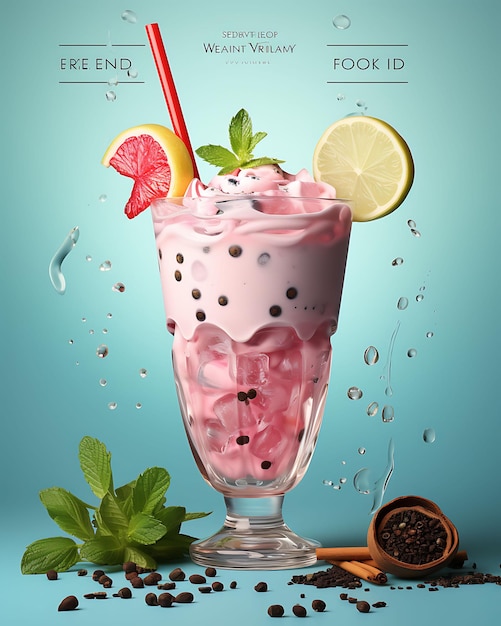 Bebida Falooda con jarabe de rosas y semillas de albahaca Pastel y Ref India Diseño de cultura culinaria Sitio web