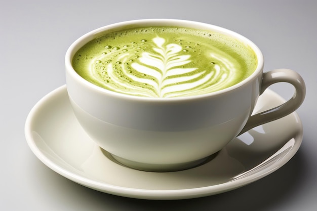 Bebida japonesa matcha latte em um copo