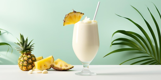 bebida de piña fresca