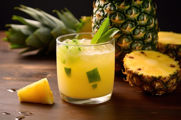 bebida de piña fresca