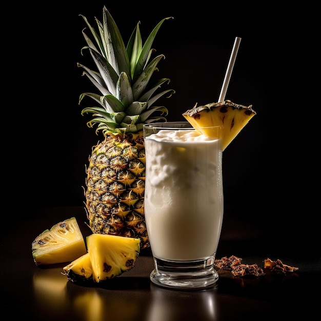 bebida de piña fresca