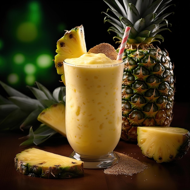 bebida de piña fresca