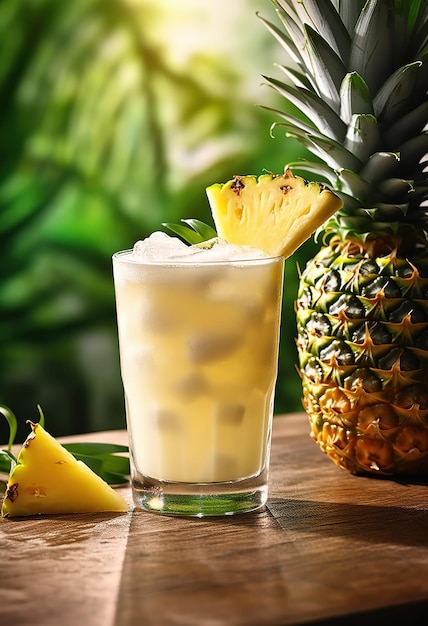 bebida de piña fresca