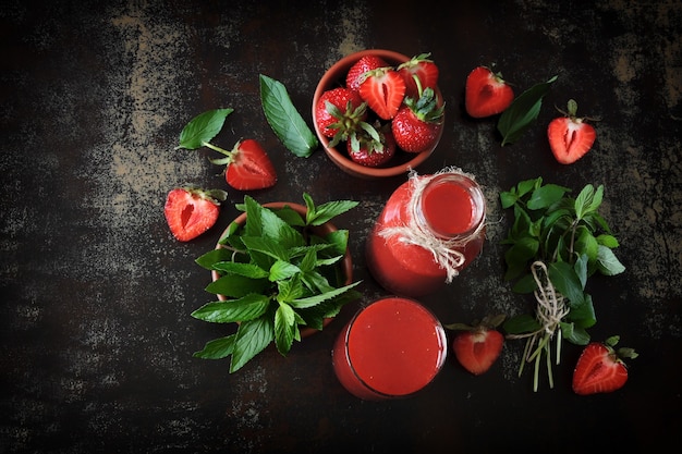 Bebida refrescante de fresa Bebida cetogénica