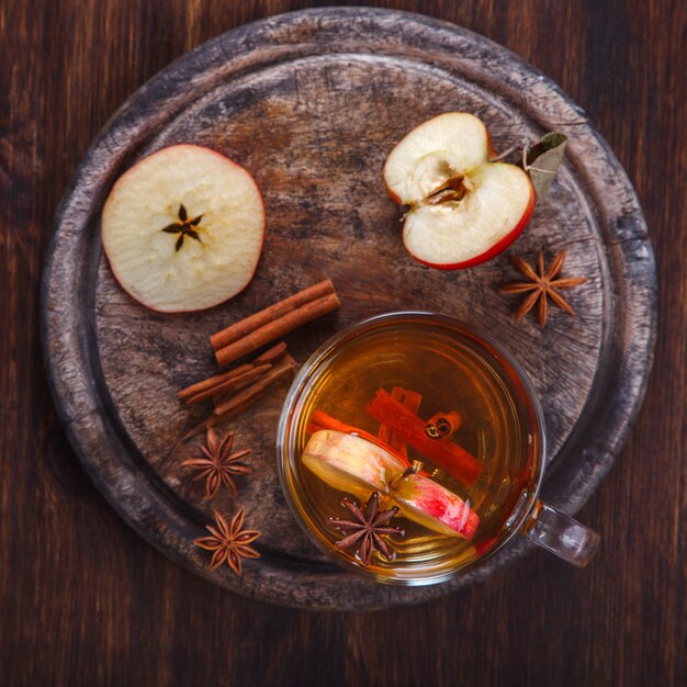 Bebida de sidra de manzana, jugo, sidra con especias