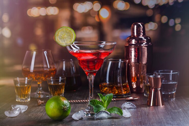 Foto bebidas alcoólicas fortes em bar