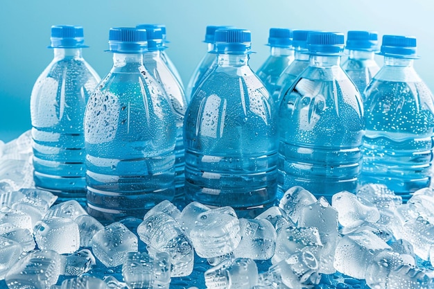 Bebidas azules refrescantes para calmar la sed en verano