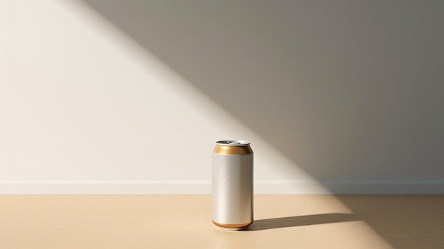 Bebidas de bebidas minimalistas simples pueden suave tono de color claro amplio espacio de copia generativo ai