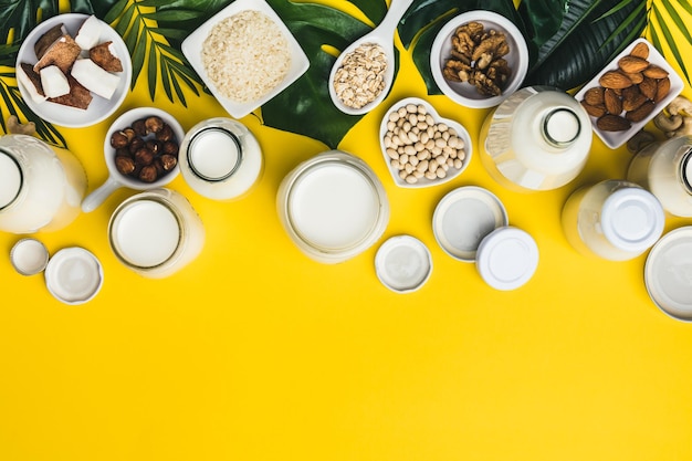 Bebidas e ingredientes substitutos do leite sem produtos lácteos