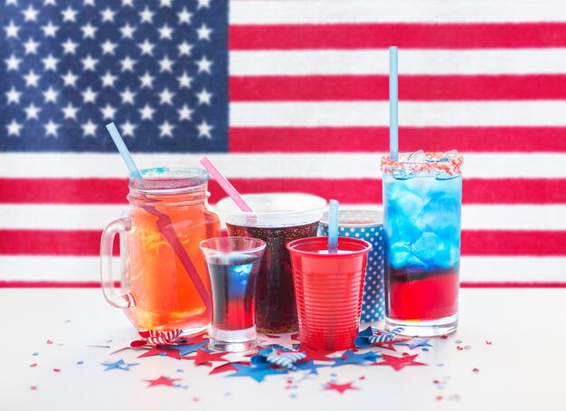 bebidas na festa do Dia da Independência Americana