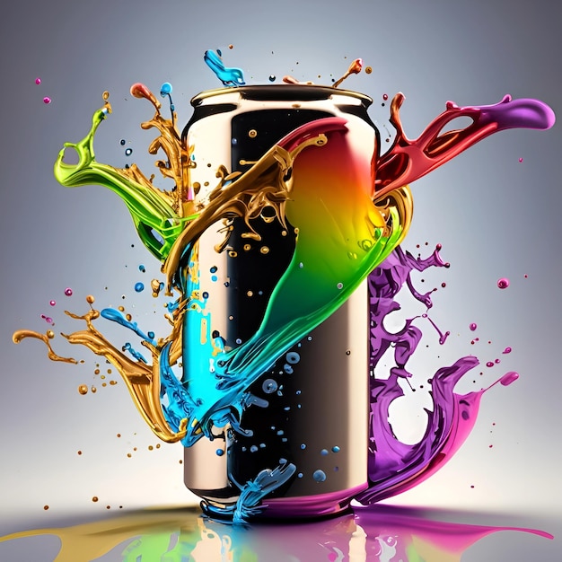 Bebidas podem explosão respingar conceito abstrato bebida saborosa
