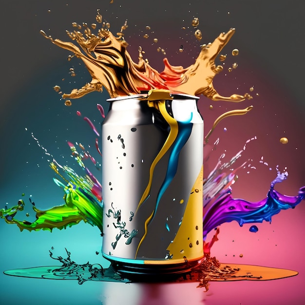 Las bebidas pueden explosión salpicar concepto abstracto bebida sabrosa