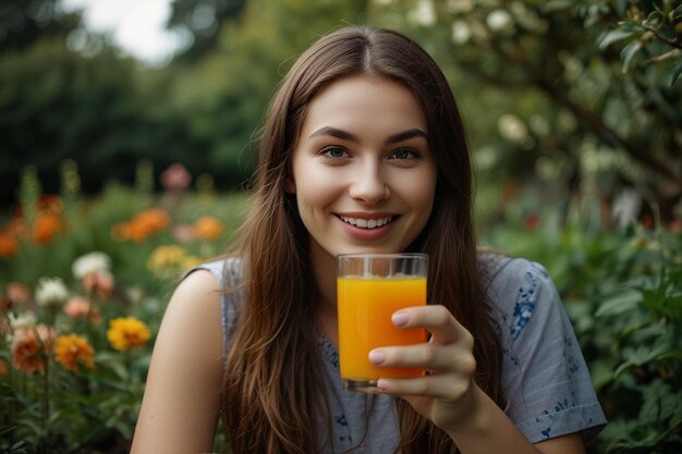 Bebiendo el jugo puro de la belleza del jardín.