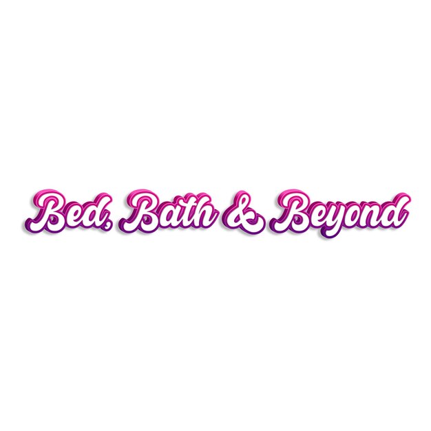 BedBathBeyond Typografie 3D-Design gelb rosa weiß Hintergrundfoto jpg