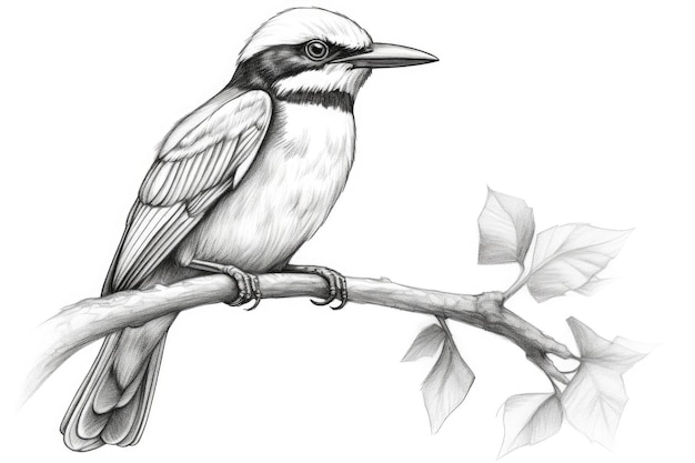 Beeeater bonito desenhando em IA generativa de fundo branco