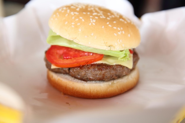 Beef Hamburger in Nahaufnahme