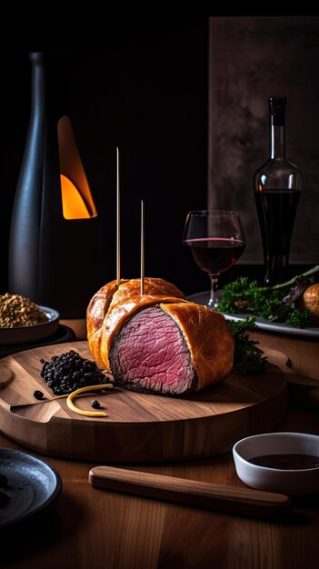 Beef Wellington, un plato de bistec de origen inglés hecho con solomillo