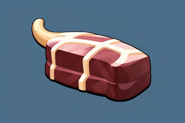 Foto beef western food icono de la interfaz de usuario diseño de accesorios de juego estilo bistec gourmet 3d c4d elemento de renderización de dibujos animados