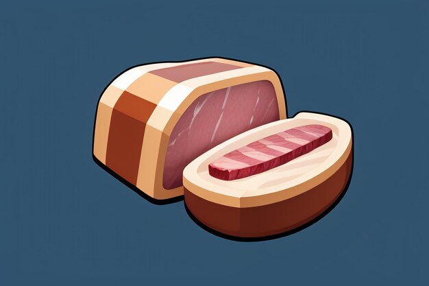 Beef western food UI icon game prop design gourmet steak style 3D c4d elemento de renderização de desenho animado