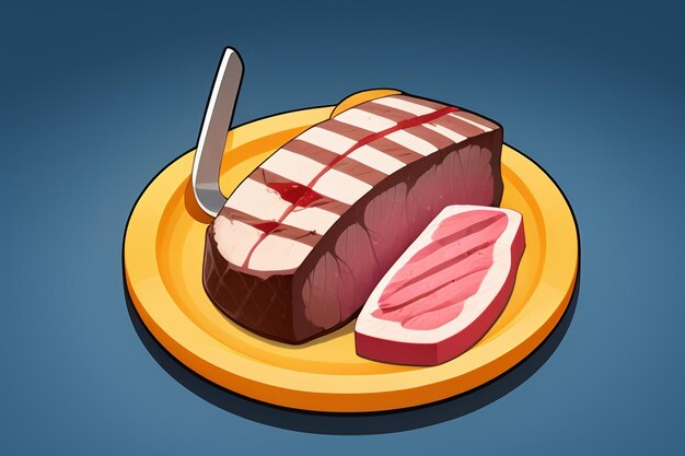 Foto beef western food ui icon game prop design gourmet steak style 3d c4d elemento de renderização de desenho animado