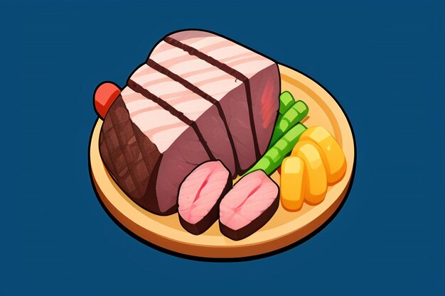 Foto beef western food ui icon game prop design gourmet steak style 3d c4d elemento de renderização de desenho animado