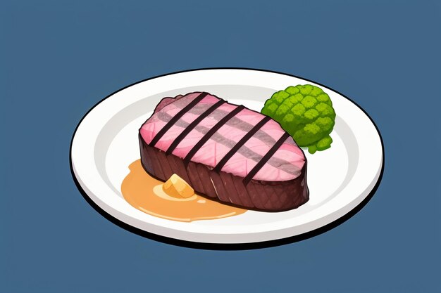 Foto beef western food ui icon game prop design gourmet steak style 3d c4d elemento de renderização de desenho animado